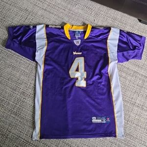 Reebok Bret Favre Vikings Purple and Yellow Sports Jersey